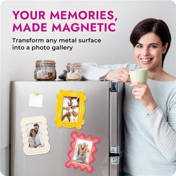 Magnetic photo frames 4x6 set of 3 fridge picture frame magnets for refrigerator - Picture 3 of 8